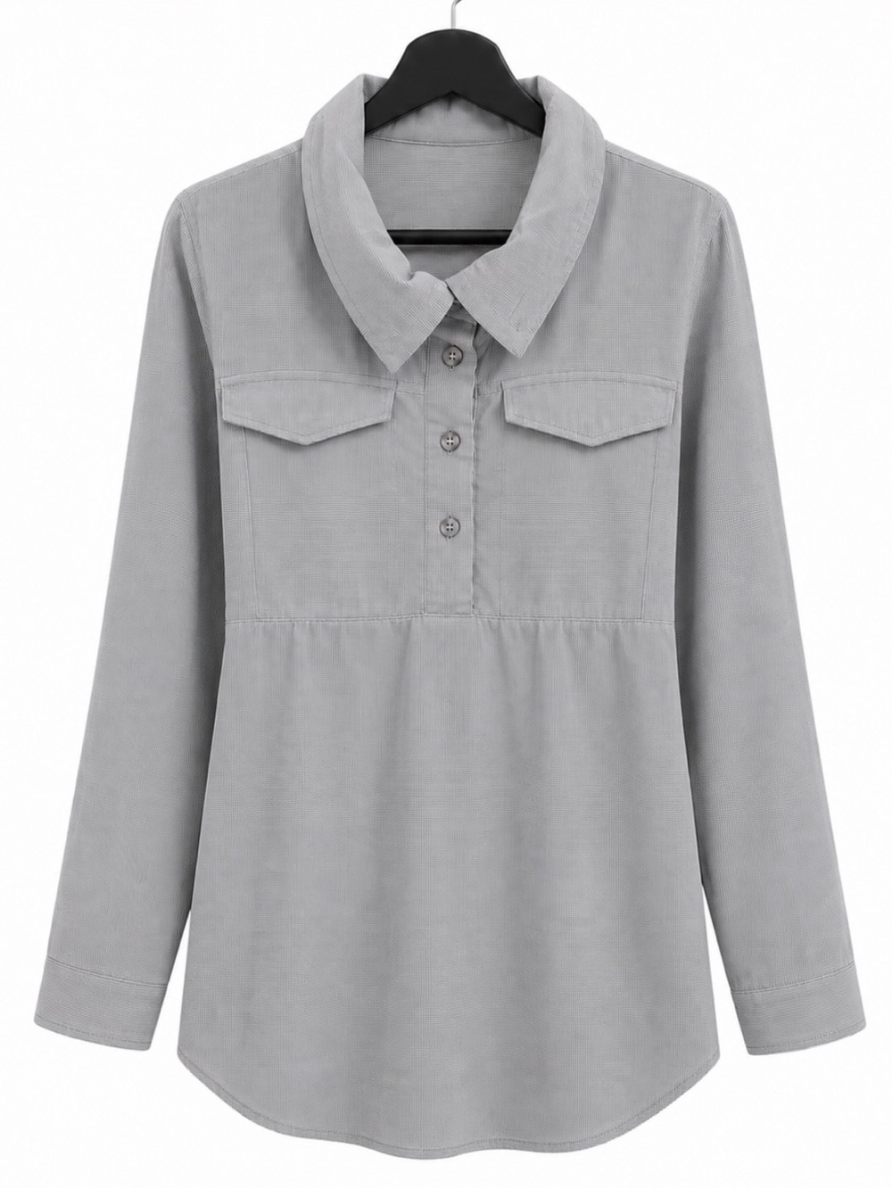 Mountain Hardware Gray 1/2 Button Front Tunic Top Women's Size Large